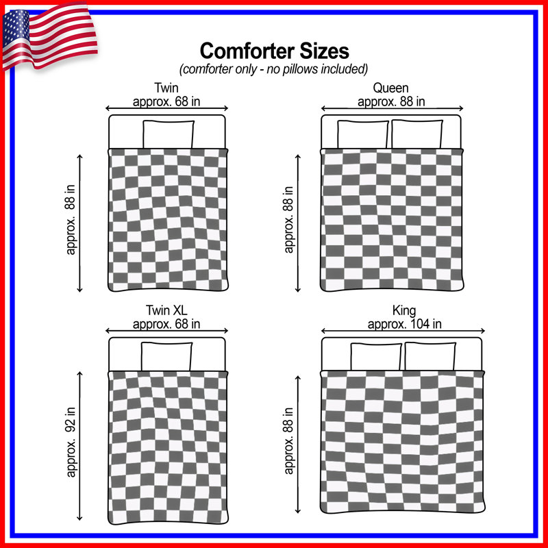 Black White Checkered Comforter, Queen