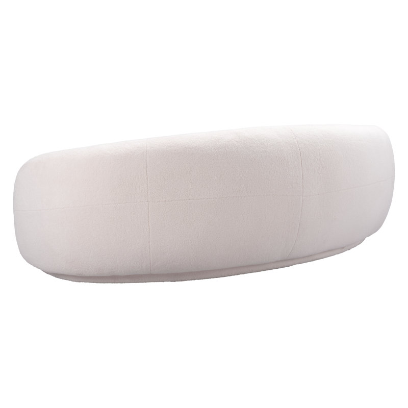 92.1'' Cream Polyester Curved Modern Sofa