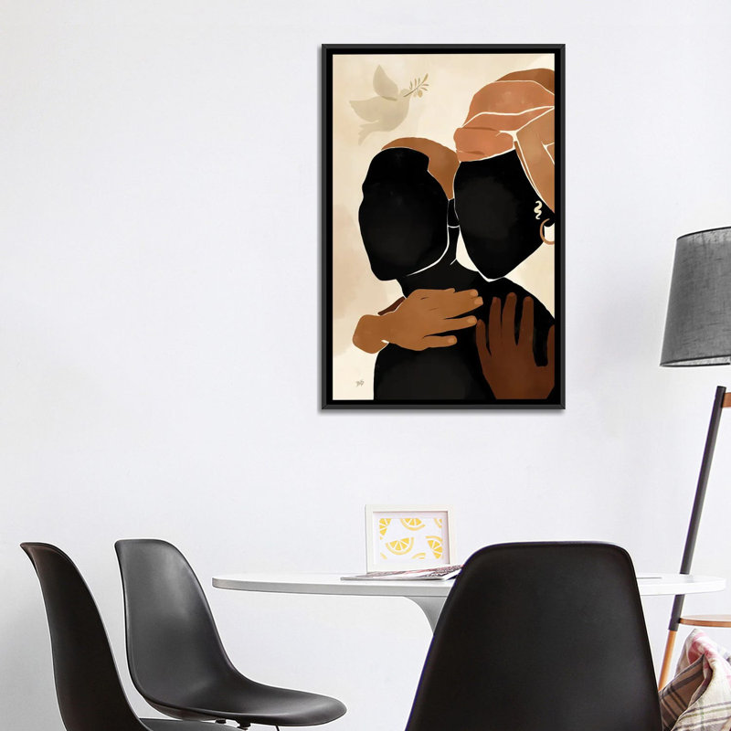 Protéger par Bria Nicole - impression d'art graphique, Pas de tapis, H 40 po x l 26 po x P 1,5 po, Toile avec cadre noir