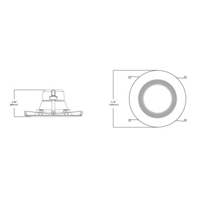 6'' 7.8 Watt Dimmable Air-Tight IC Rated LED Retrofit Recessed Lighting Kit