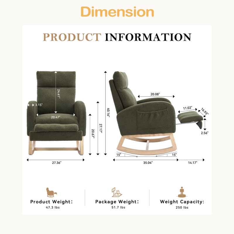 Chaise berçante Teddy, Vert