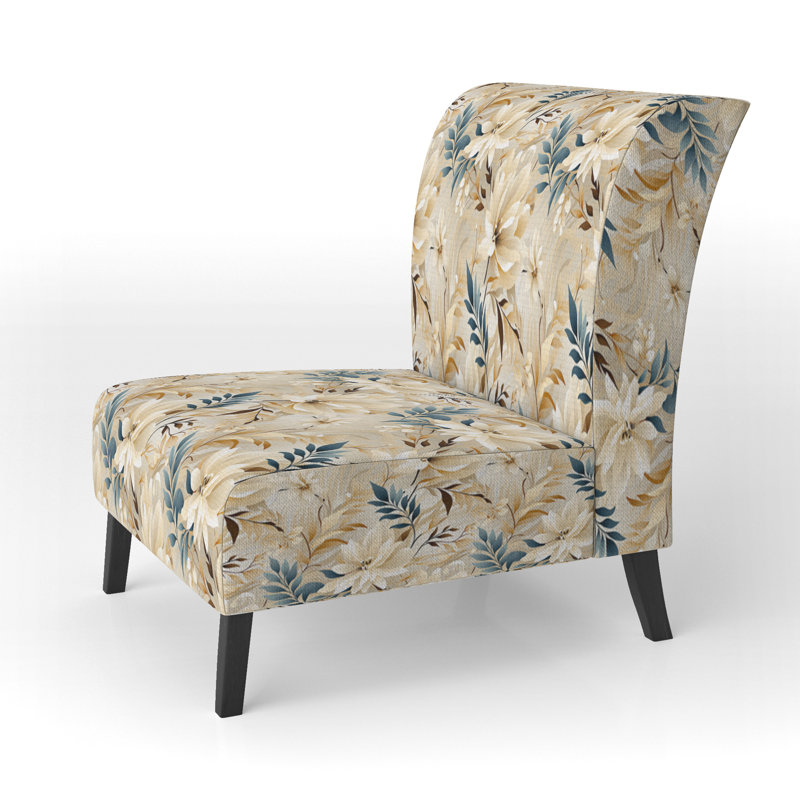 Fauteuil de chambre rembourré C, Rêves de motif de bois de grève tropical III