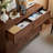 Large Capacity Rounded Solid Wood Buffet Table