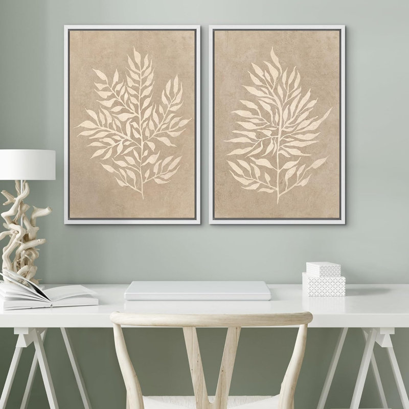"Aérosol géométrique", 2 pièces sur toile, Cadre blanc, H 16 po x l 24 po