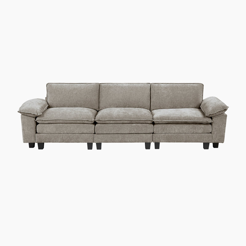 Careen 120.5" Modern & Contemporary Chenille Sofa with Durable Plywood Construction and High-Density Foam & Pocket Coils