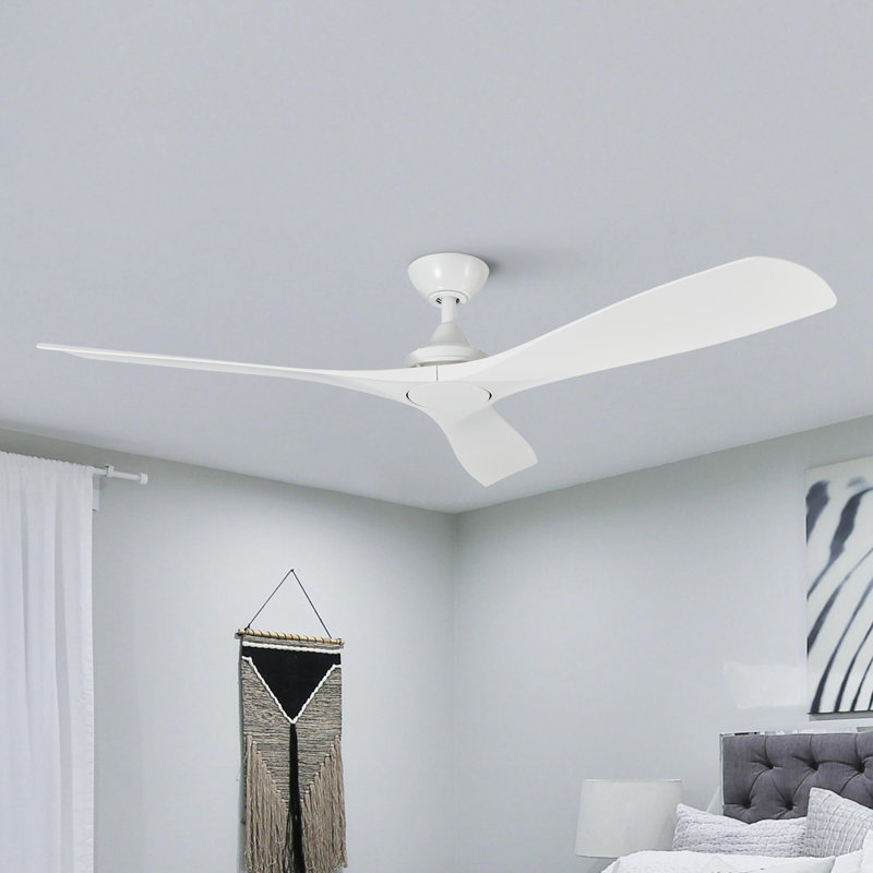 Ventilateur de plafond à 3 pales 52 "sans lumières avec télécommande Catlaina, Blanc