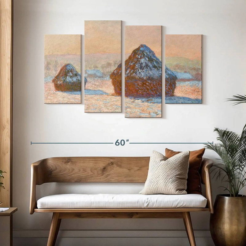 Alvord Wheatstacks Snow Effect Morning 1891, H 32 po x l 52 po