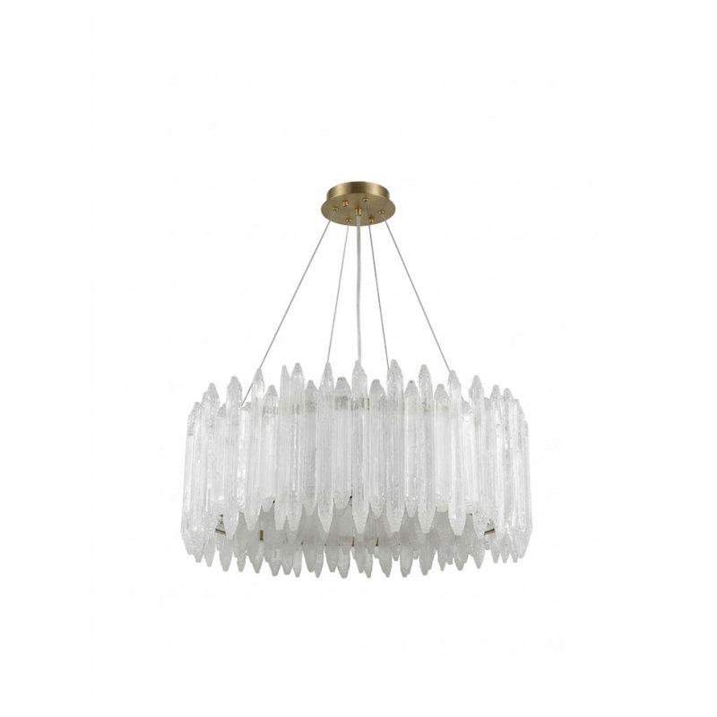 Lustre sous-sous, 45 po de largeur x 24 po de hauteur, Fumée, Nickel satiné