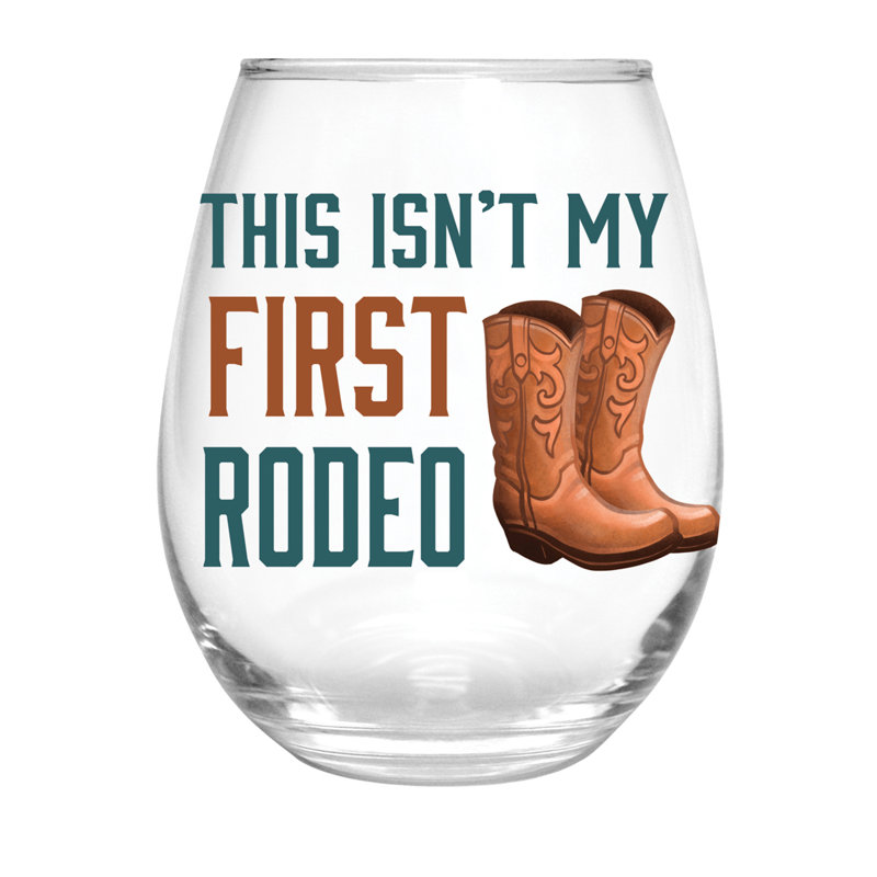 Rodeo Stemless Glass, 17oz, Gift Box