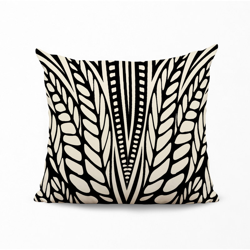 Housse et insert de coussin décoratif en polyester, L 17 po x H 17 po, Noir