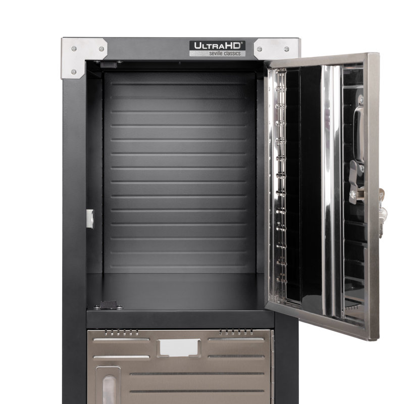 Seville Classics UltraHD 4-Door Stackable Locker Cabinet, 15" W x 18" D x 37.5" H each, Graphite