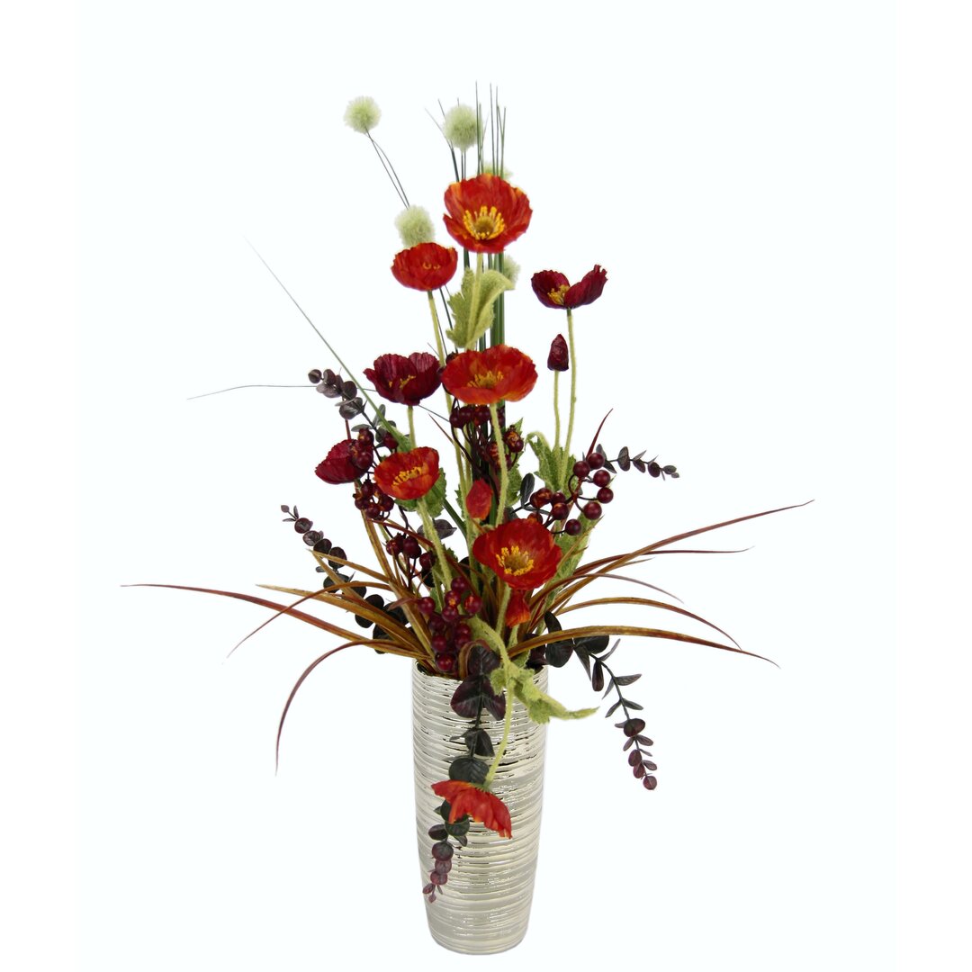 Kunstblume Mohn in Vase