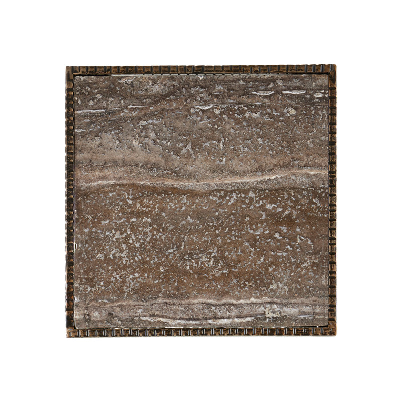 Ampleur Stone End Table, 21.25” H x 12” W x 12” D