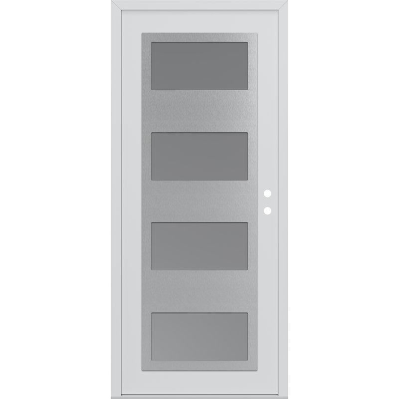 Porte d'entrée pré-suspendue blanc / blanc, Gauche, Gelé