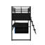 Lit mezzanine double en métal avec DEL, bureau et tablettes-1552271982
