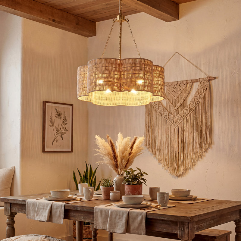 Lustre tambour 20 po Coastal Boho