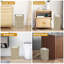 Poubelle, boho avec couvercle, petit rotin 2,6 gallons avec couvercle à pression, corbeille à déchets en osier mince et panier à linge 2 en 1 pour salle de bain, poubelle tissée en ruppie maritime pour salle de bain, cuisine