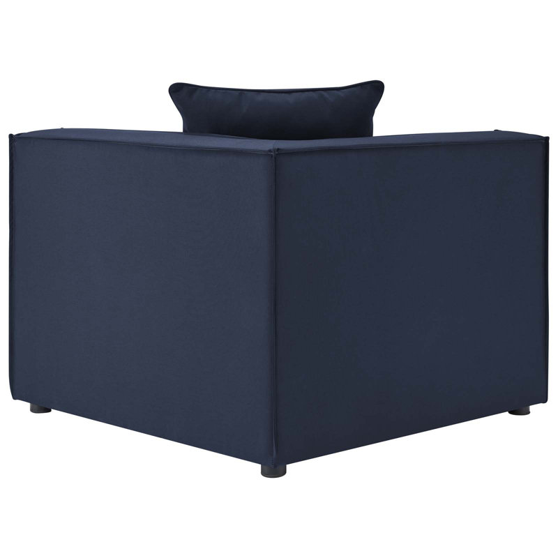 Modway Saybrook Outdoor Patio Upholstered 2-Piece Sectional Sofa Loveseat, Navy