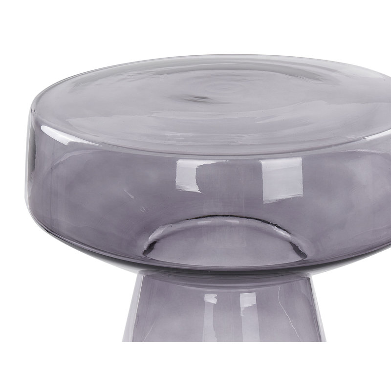 Moneer Glass Top Pedestal Side Table Set, Grey