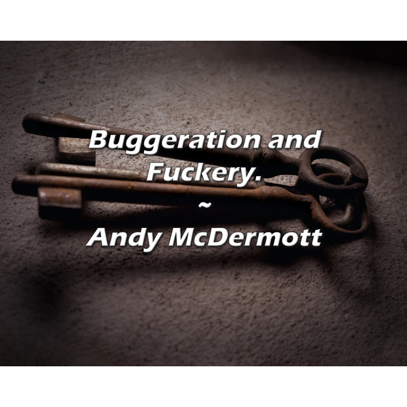 Andy McDermott Citation: Buggeration and Fuckery.