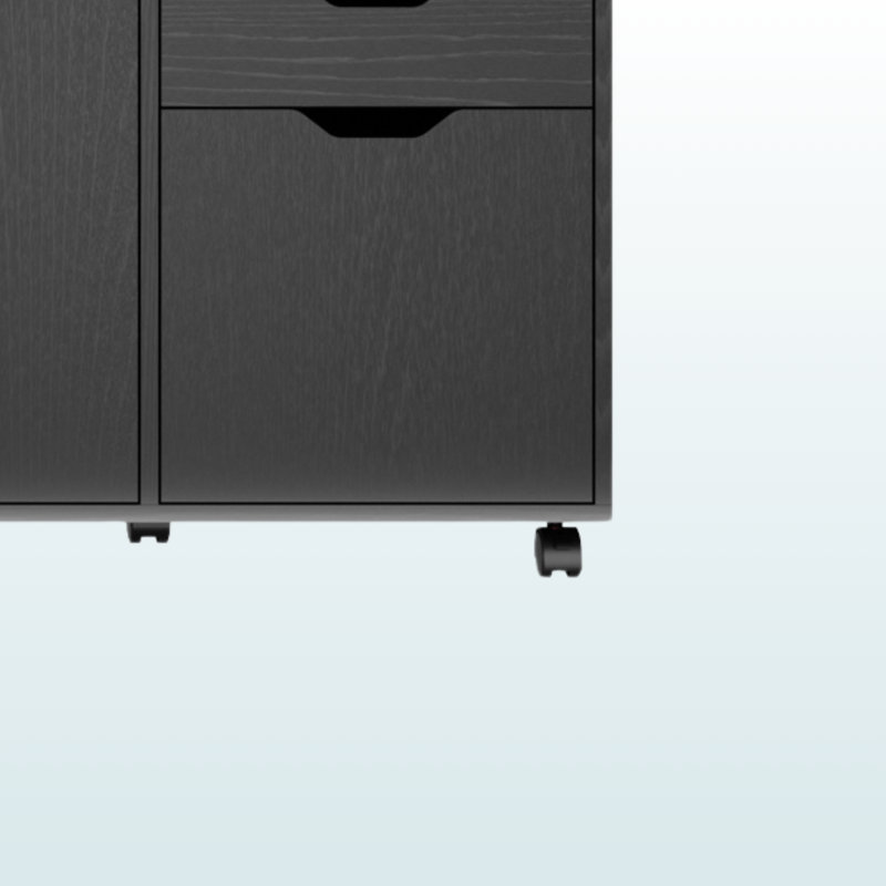 Sutton 3-Piece Cabinet Set with File Drawer, Black