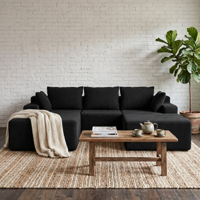 Canapé modulaire 108 po avec repose-pieds Cloud, repose-pieds désossé, siège profond en forme de U pour le salon, meubles rembourrés minimalistes modernes, aucun assemblage requis