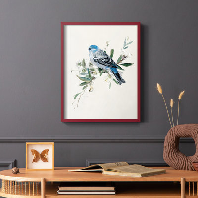 «Bluebird Happy II», reproduction encadrée - bois massif