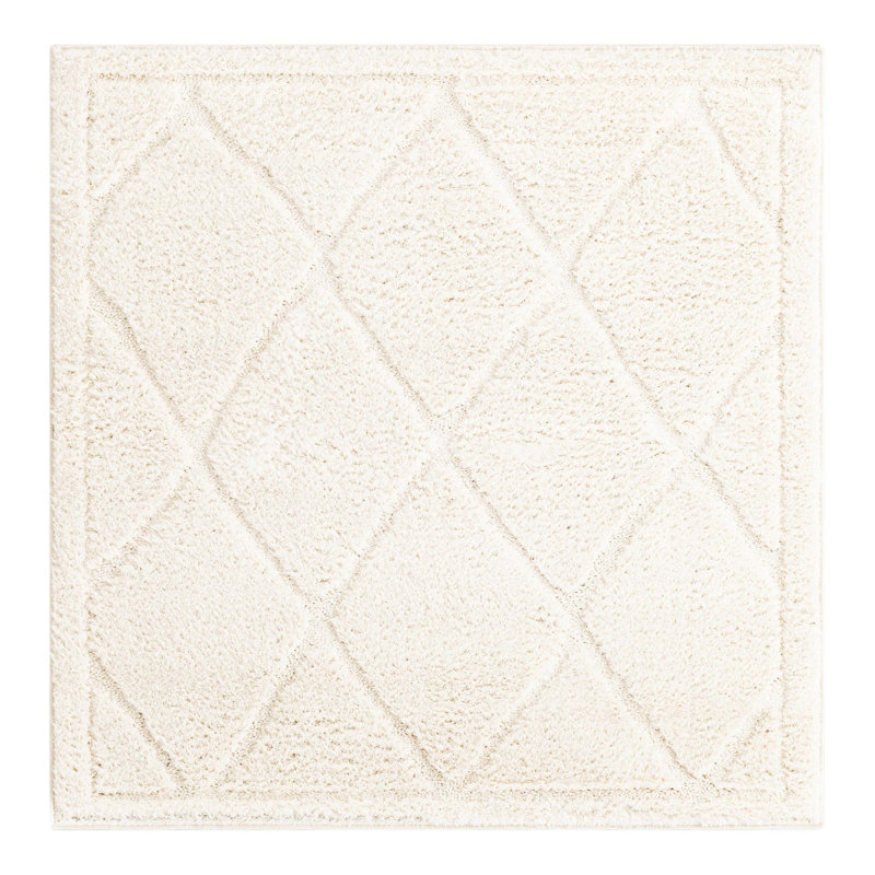 Cand Ivory Area Rug, Square 4'1"