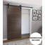 Porte de grange coulissante avec quincaillerie | Planum 0020 soie blanche | Ensemble robuste de cintres 6,6 pi | Portes intérieures modernes à panneau solide - 42 po x 84 po - Rail noir-110275316-110275323