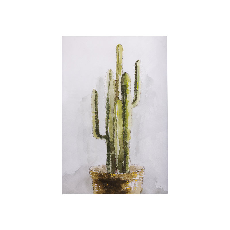 Toile texturée cactus II, H 42 po x l 28 po x P 1,5 po