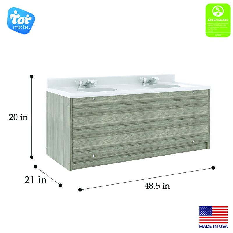 Ensemble de meuble-lavabo double 49 po, Oui, Gris