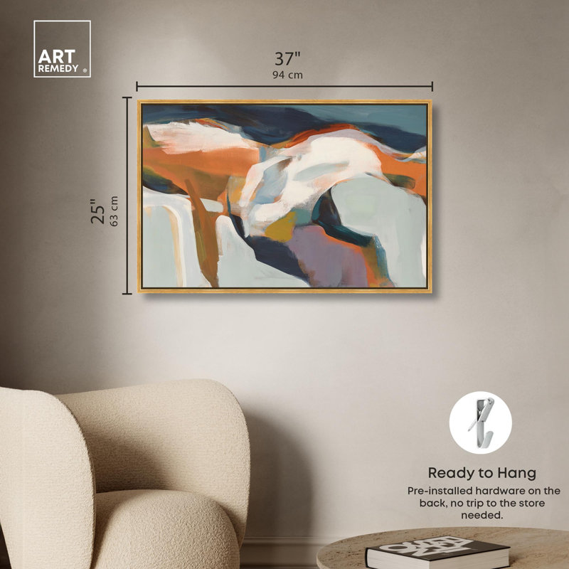 «Stillness Maelstrom II», reproduction d'art sur toile par Art Remedy, H 36 po x l 54 po, Cadre doré