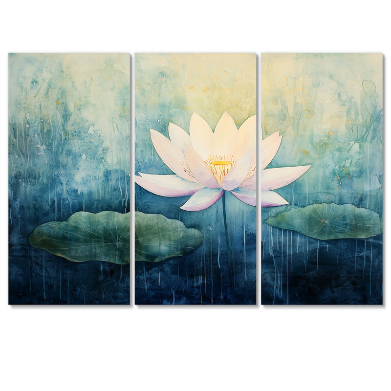 Addix - lot d'art mural lotus, Wrapped Canvas, H 28 po x l 36 po, Does Not Apply