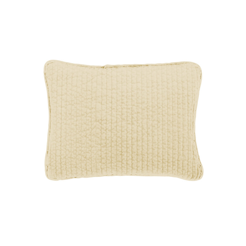 Oreiller de boudoir en velours de coton matelassé rustique 12 x 16 po Stone, Brun clair