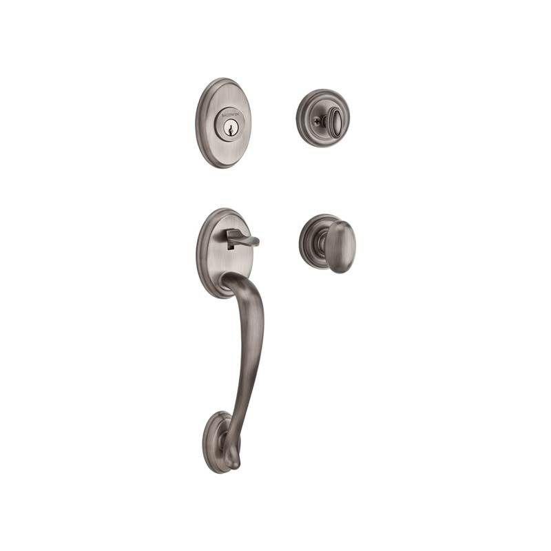 Columbus Handleset with Single Cylinder Deadbolt and Door Knob and Rosette, Yes, Keyed Alike, Satin Nickel