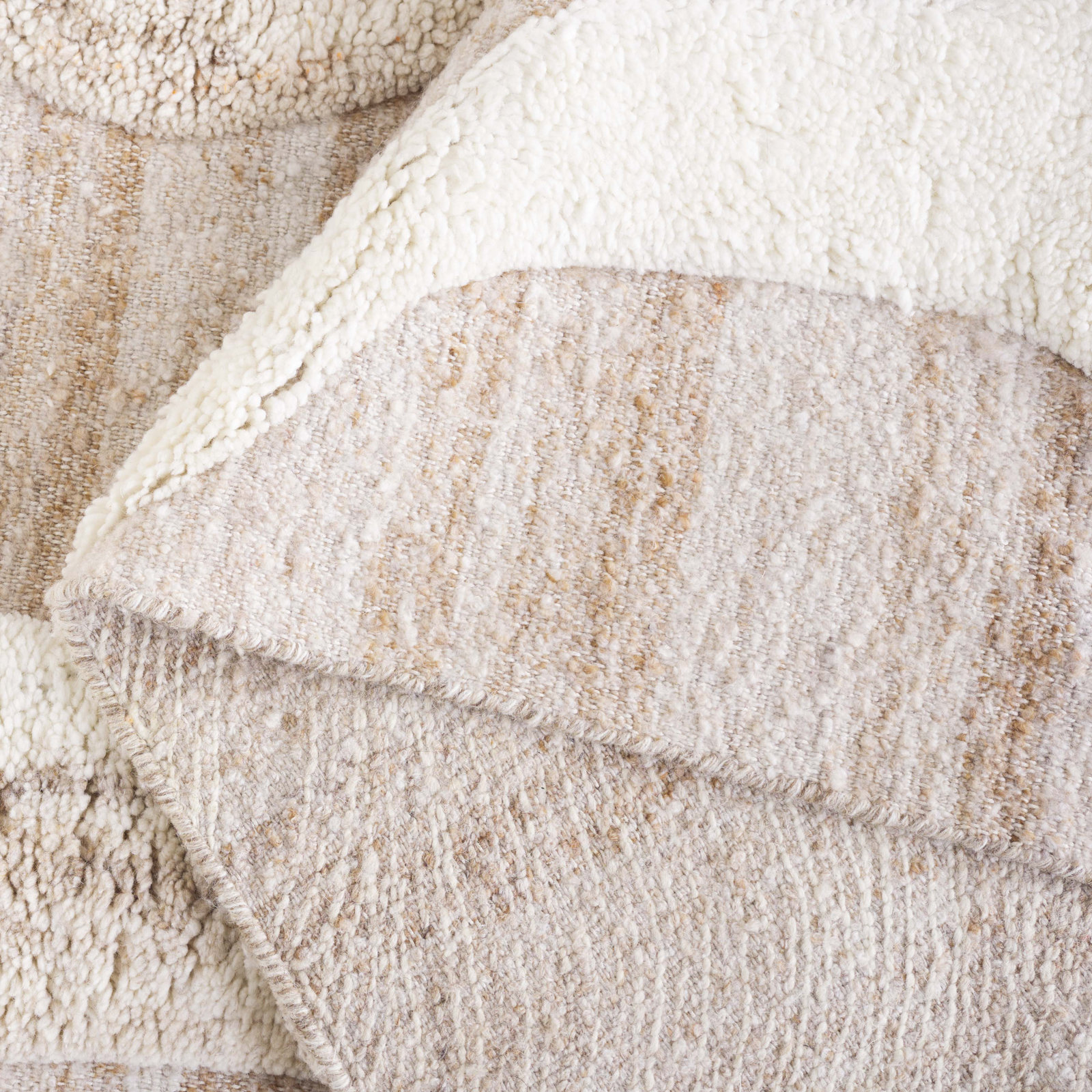 Lyonel Ivory Brown Abstract Rug, Square 6'