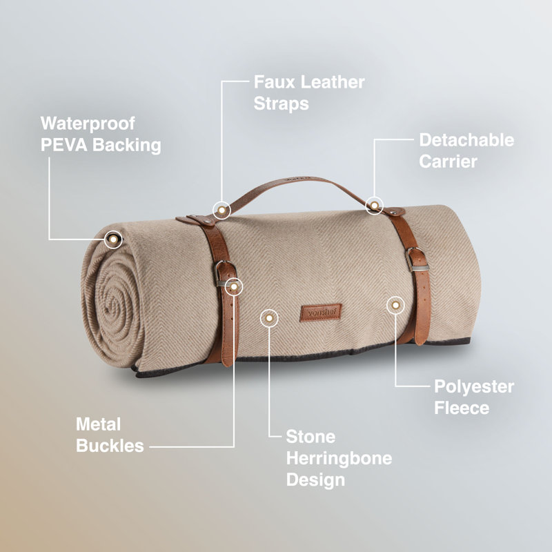 Picnic Blanket, 200cm W x 300cm D, Beige