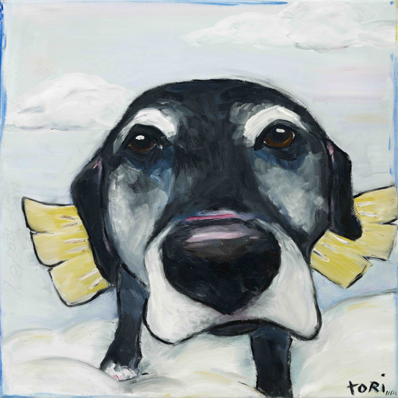 «All Good Dogs» par Tori Campisi - reproduction sur toile tendue, H 24 po x l 24 po x 1,5 po