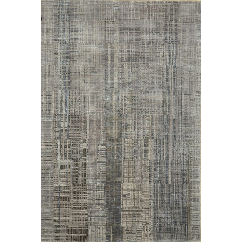 Contemporary One-of-a-Kind Rectangle 9'2" X 12'2" Hand Knotted Area Rug