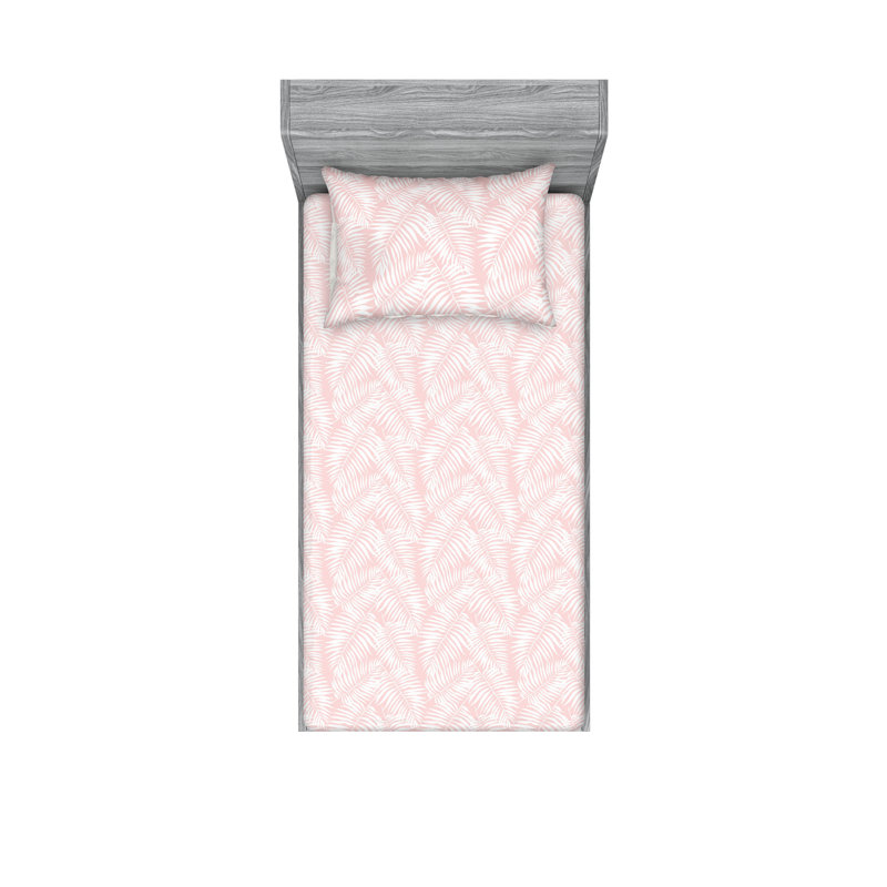 Microfiber Floral Sheet Set, Twin XL Sheet Set with 1 Pillowcase, Rose
