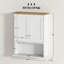 Armoire murale de salle de bain - Design moderne avec 2 portes, tablette réglable, dessus de toilette, rangement à finition blanche