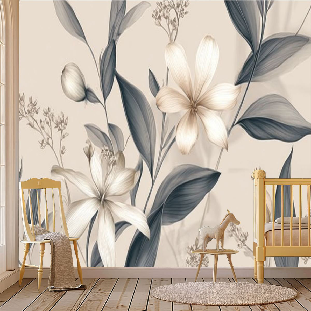 Latitude Run® Peel and Stick Wallpaper Wall Mural Floral Farm Floral ...
