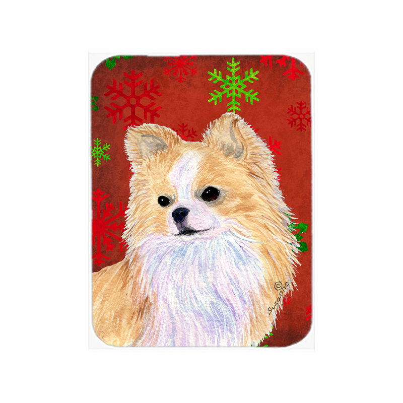 Planche à découper en verre chihuahuae allée de vacances Ashlynn, Rouge / Vert