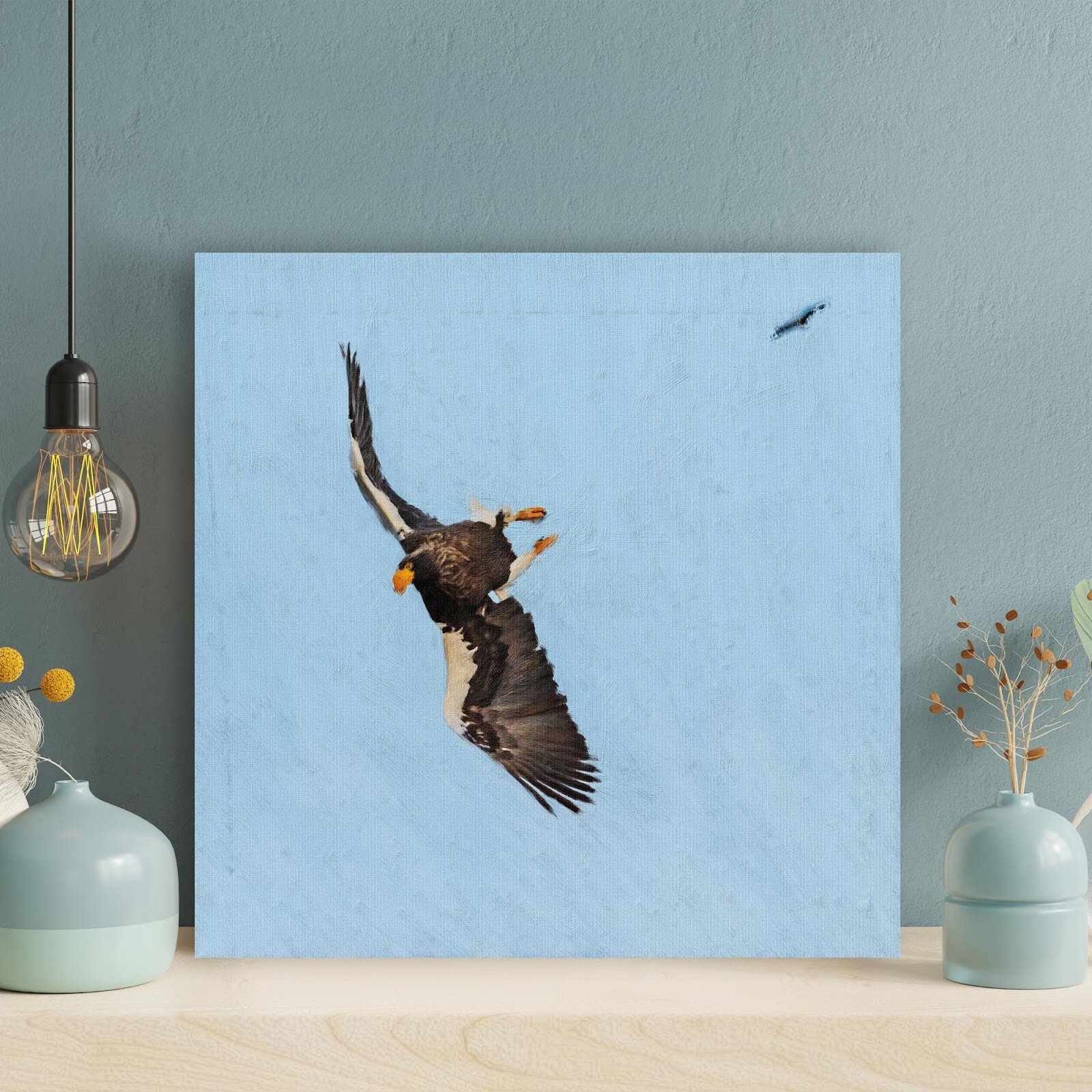 Loon Peak® Black And White Bird On Flight On Canvas Painting | Wayfair