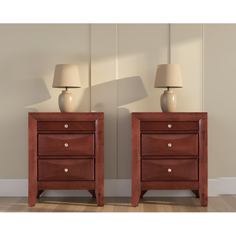 Loviisa Cherry Nightstand Set Of 2, Cherry