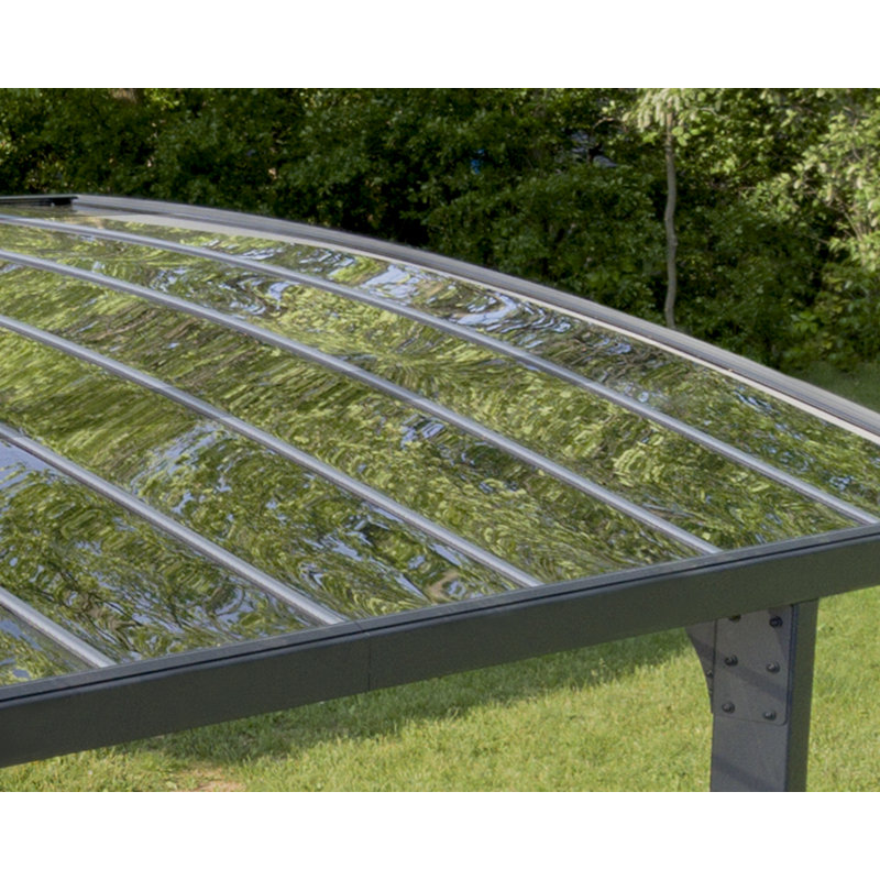 Arizona Breeze Gray Double Wing Carport with Solid Roof Panels