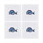 Marine Motif Embroidered Linen Cocktail Napkins