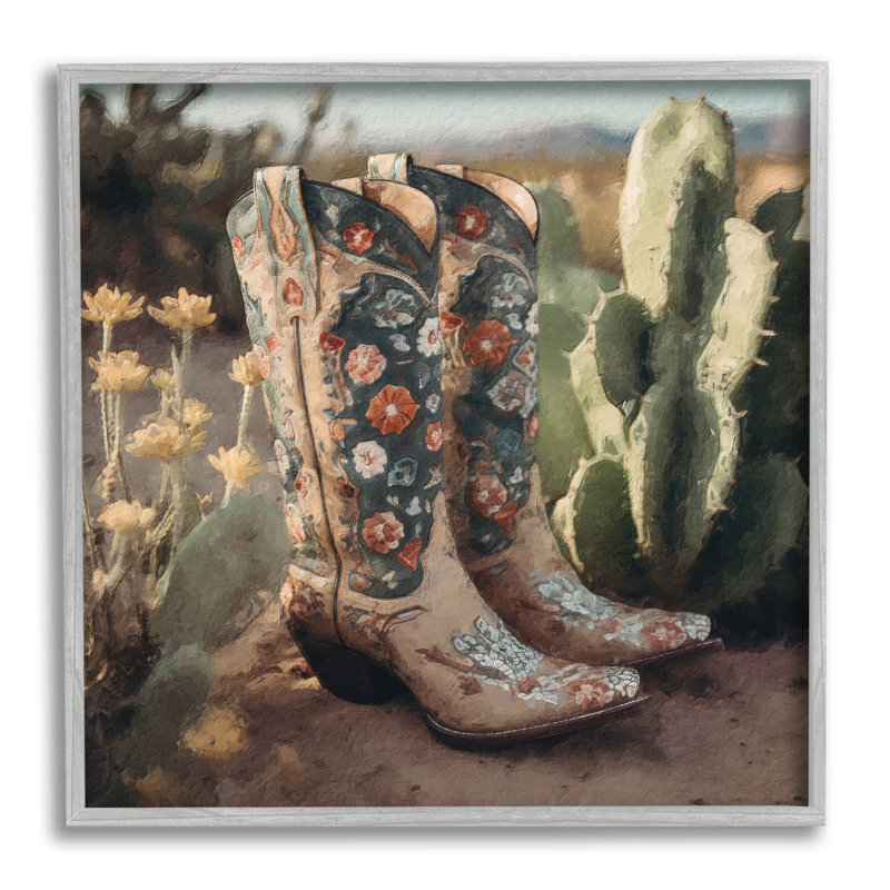 Cowboy bottes, paysage sur toile, impression, Estampe numérique Farmhouse, H 24 po x l 24 po