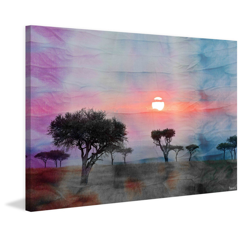 « plains coucher coucher de soleil » par parvez taj,-reproduction de photo sur toile tendue, H 12 po x l 18 po x P 1,5 po