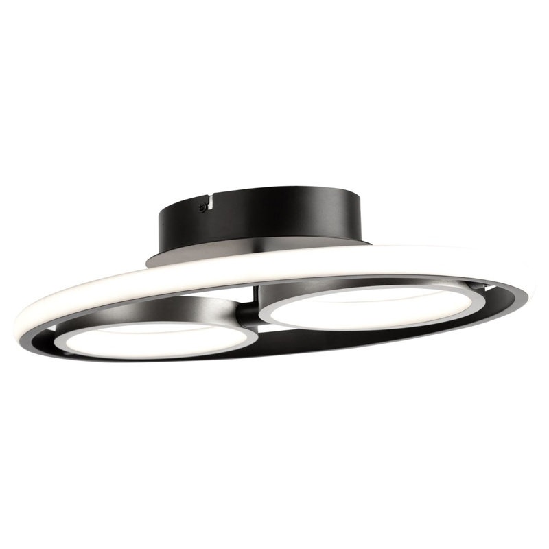  Plafonnier encastré à DEL 18 W noir et nickel